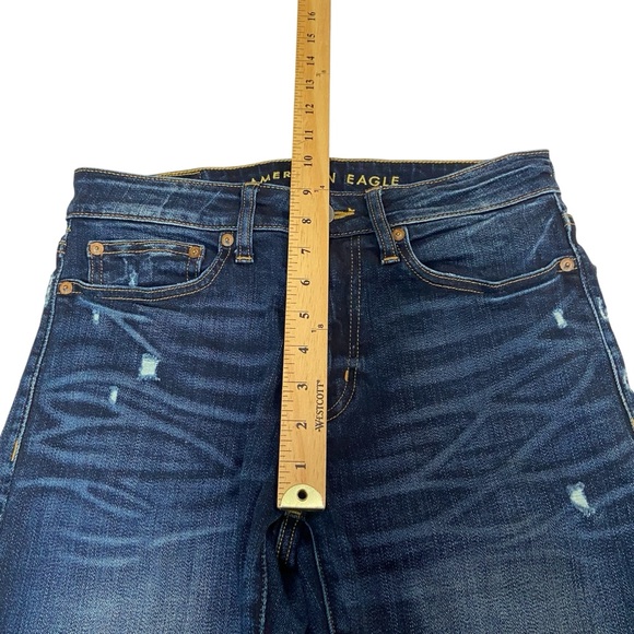 American Eagle 28x27 Flex Slim Dark Blue Wash Denim Blue Jeans 28x28 Men’s - Picture 3 of 10